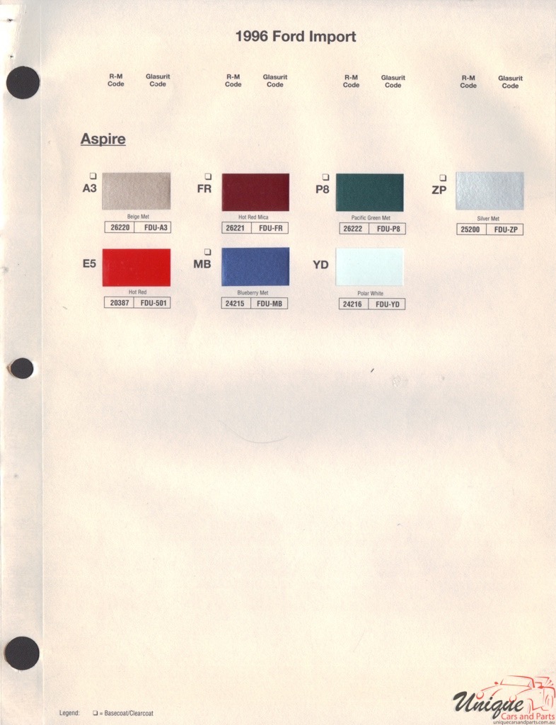 1996 Ford Paint Charts Aspre Rinshed-Mason